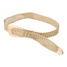 Trendy gevlochten metallic look riem met modieus ontwerp voor