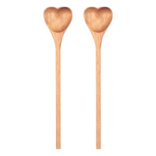 Cuillères à thé en bois en forme de cœur (lot de 2)