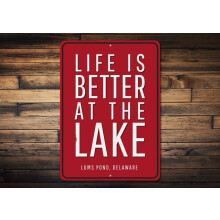 Metalen bord 'Lake Life' 12" x 8"