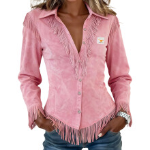 Western Jacket for Women Faux Suedes Fringe Jacket Tassels-M