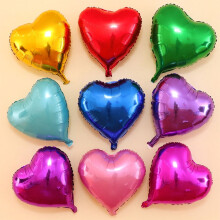 Balony w kształcie serca, zielona folia aluminiowa, 20 szt.
