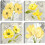 Ensemble de 4 toiles décoratives abstraites à motif floral 1