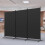 Folding Room Divider Black 3-Panel 101"W x 72"H 1