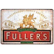 Vintage Fuller's bierblikreclame 8x12 inch