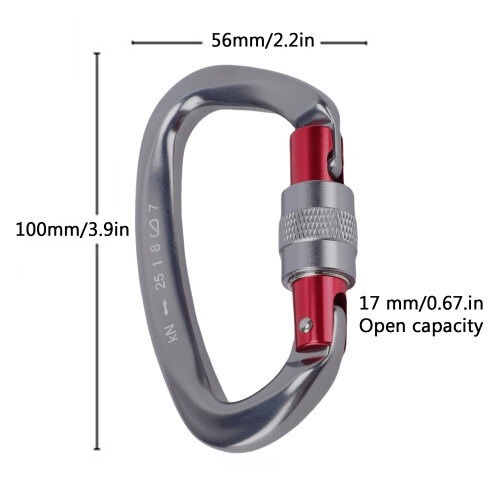 7075-Aluminium-Schnalle 25 kN grau 105,61,7 cm 1