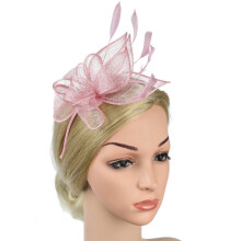 Bandeau bibi élégant pour femme, orné de fleurs et de plumes