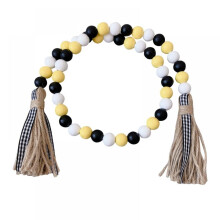 Guirnalda de cuentas de madera Prettyui con borlas, bandeja de madera escalonada, decoraciones para bodas y decoración del hogar.