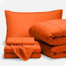 Bare Home 5-Piece Twin XL Bedding Set in Orange