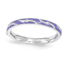 Sterling Silver Purple Enamel Ring