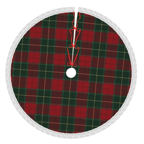 Christmas tree skirt plaid 48 inch