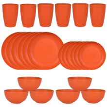 Wheat Straw Dinnerware Set 24-Piece for 6