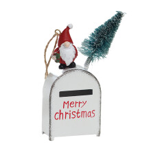 Metal Santa Mailbox Ornament Red Christmas Tree Decoration