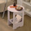 Table de chevet double couche, bords arrondis, bois massif 1