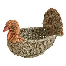 Chick-shaped rattan basket handmade 1 piece