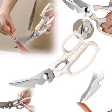 Ciseaux de cuisine multifonctionnels en acier inoxydable (1 paire)