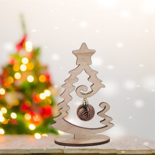 Karácsonyi gömbdíszek fából készült asztali dekorációs készlet