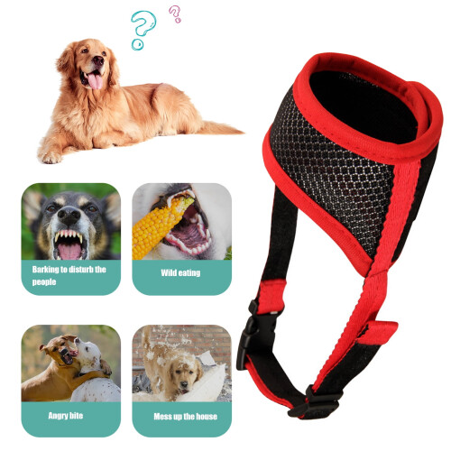 Soft Nylon Dog Muzzle Air Mesh Adjustable for Small to