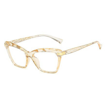 Neue Blaulichtfilter-Lesebrille für Damen im Cat-Eye-Design, klare Gläser, klassisches Braun, +2,50 Dioptrien