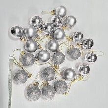 Shatterproof Christmas Ball Ornaments Silver 24 pcs