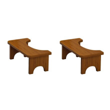 Sgabello da toilette in bambù, mezza altezza, antiscivolo, per anziani, per vasino, per posizione accovacciata, colore marrone chiaro, 2 pezzi.