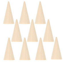 Eease10pcs2.5x5cm DIY Cono de madera sin pintar con forma de cono Adorno Accesorios para manualidades