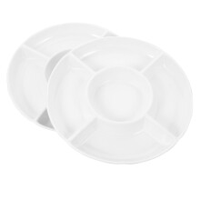 Tráidirí Freastail Babhta 5 Urrann Eease2Melamine le haghaidh Sneaiceanna agus Cóisirí
