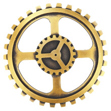 Wooden Industrial Gear Wall Clock 40 cm