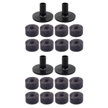 Arruelas de feltro para suporte de prato 25mm (16 peças) + 4 mangas