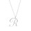 Women's silver clavicle necklace with initial pendant 1
