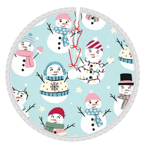 Snow Man Christmas Tree Skirt 36 Inch