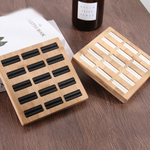 Ring Storage Holder Wooden Tray 15-Slot Square
