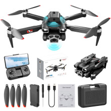 Pretxorve Brushless Motor Drone met 5 camera's, windbestendigheid, headless-modus, gebarenbesturing, FPV RC Quadcopter Zwart