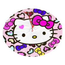 Spódnica choinkowa Hello_Kitty, miękka i zabawna choinka w kształcie kołnierza, dekoracja świąteczna w stylu farmhouse 30"