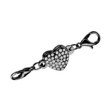 Heart Necklace Magnetic Clasp with Rhinestone 1pc