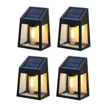 4 st solcellslampa utomhus trädgård solljus vägglampa hem villa balkong vägglampa terrass dekorativ atmosfärslampa