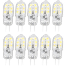 10 Stück G4LED-Lampen, Helligkeit dimmbar, hohe Farbwiedergabe, transparente Gehäuselampen für die Landschaftsbeleuchtung, DC12V (Warmweiß)