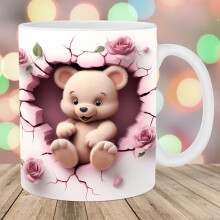 3D Valentinsdagskrus Keramisk Kaffekopp for Par1 stk