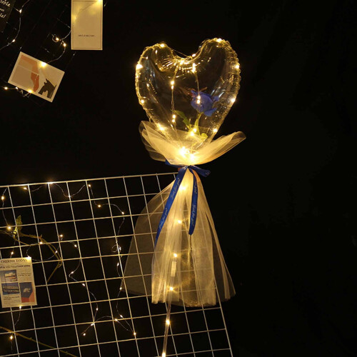 LED-glødende roseballongdekorasjon – 35 cm