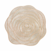 Set de table rond en vinyle rose, PVC doré, 37,8 cm (14,9 po)