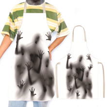 Tablier d'Halloween en polyester blanc 75 x 65 cm