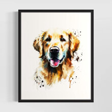 Illustration d'un Golden Retriever – Style Pop Art
