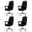 Lot de 4 housses élastiques noires pour chaises de bureau 1