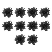 Kowaku svarte kunstige julestjerneblomster 14,5 cm (10 stk)