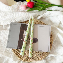 Bougies coniques à motif floral, lot de 12