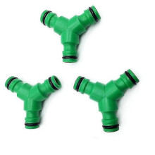 Zielony rozdzielacz węża Y z adapterem do kranu, 16 mm, 3-drożny łącznik do nawadniania ogrodu
