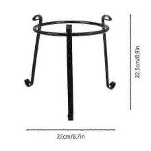Portavaso in metallo, supporto per sfera ornamentale da giardino, supporto per piante in ferro battuto nero per uso esterno e interno