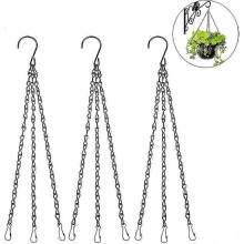 Set di catene nere per appendere vasi di fiori da giardino, casette per uccelli e fioriere, confezione da 3, 40 cm