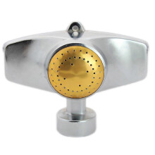 Irrigatore con punta metallica, getto a 360 gradi con schema rotondo e quadrato in lega di alluminio per giardino e prato.