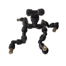 4-Head Garden Irrigation Dripper with Quick Connect Nozzle for 1/4 inch Tubing