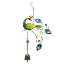 Campanelli a vento da giardino sospesi in metallo verde, decorazione per balcone e casa, 46 cm.